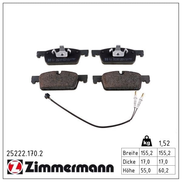 set placute frana,frana disc ZIMMERMANN 25222.170.2