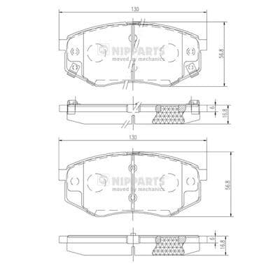 set placute frana,frana disc NIPPARTS N3600545