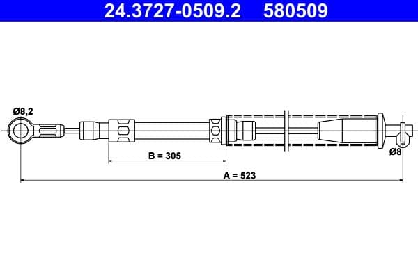 Cablu, frana de parcare ATE 24.3727-0509.2