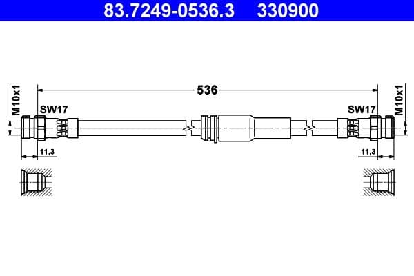 Furtun frana ATE 83.7249-0536.3