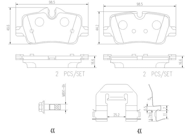 set placute frana,frana disc BREMBO XTRA LINE - Ceramic P06113NX