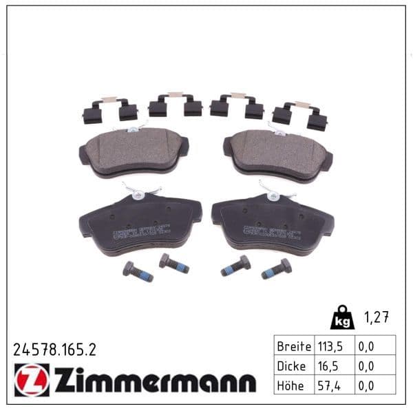 set placute frana,frana disc ZIMMERMANN 24578.165.2