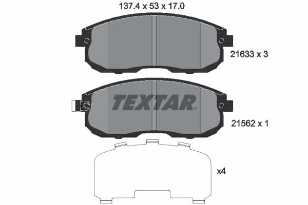 set placute frana,frana disc TEXTAR 2163301