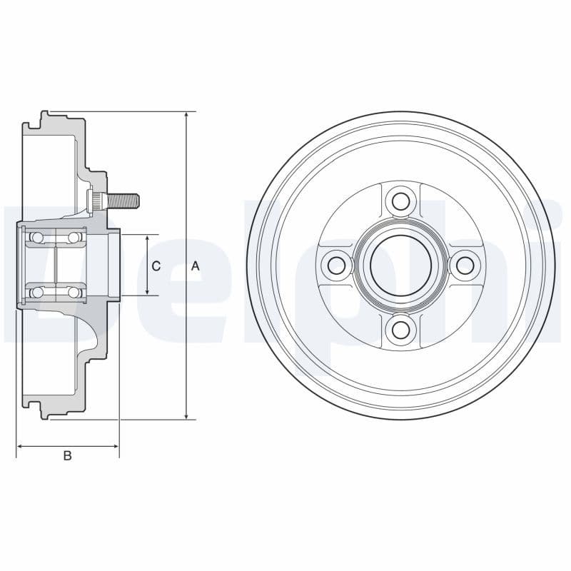 Tambur frana DELPHI BFR589