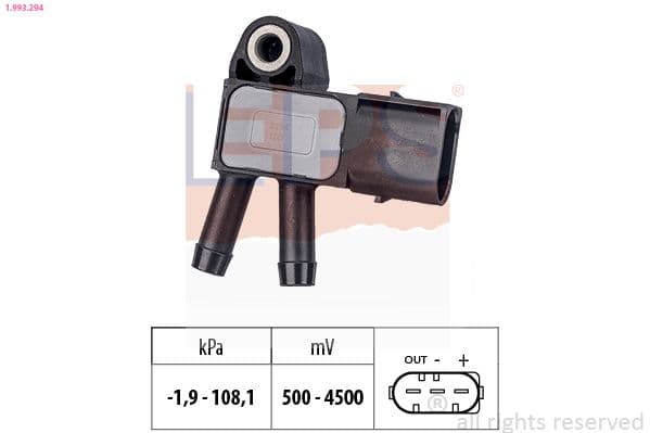 Senzor, presiune gaze evacuare EPS Made in Italy - OE Equivalent 1.993.294