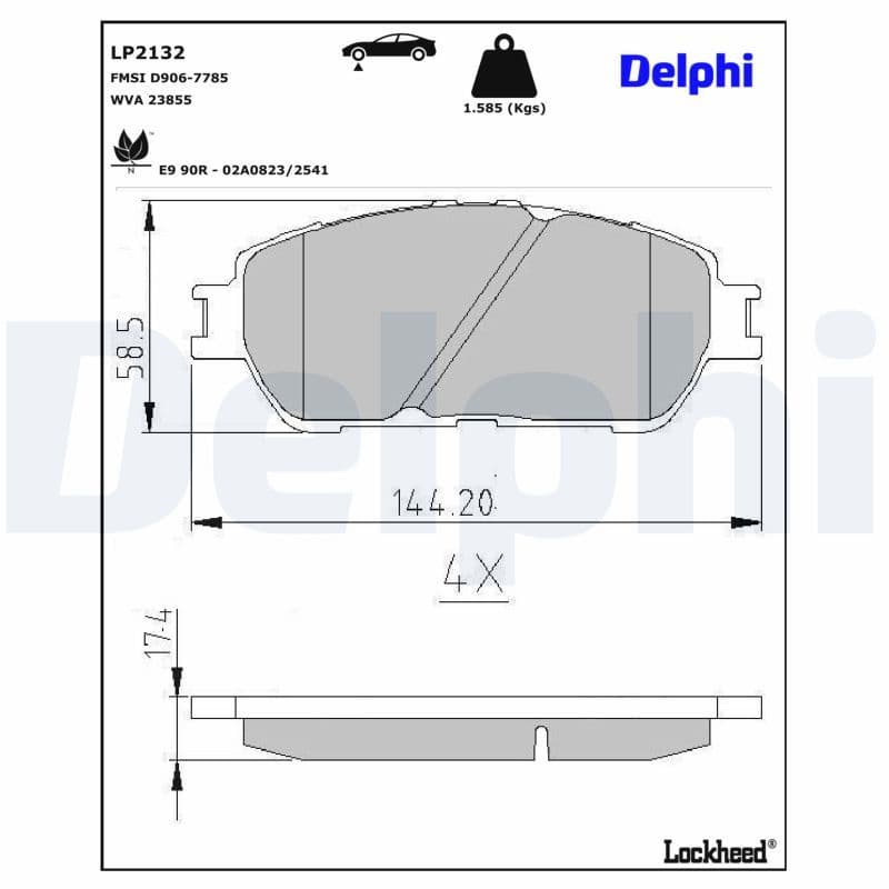 set placute frana,frana disc DELPHI LP2132
