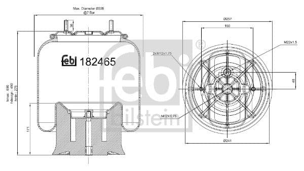 Burduf, suspensie pneumatica FEBI BILSTEIN Plus 182465