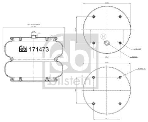 Burduf, suspensie pneumatica FEBI BILSTEIN 171473