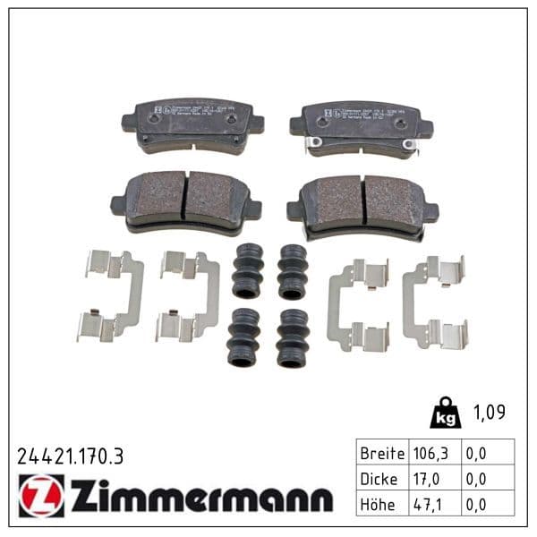 set placute frana,frana disc ZIMMERMANN 24421.170.3