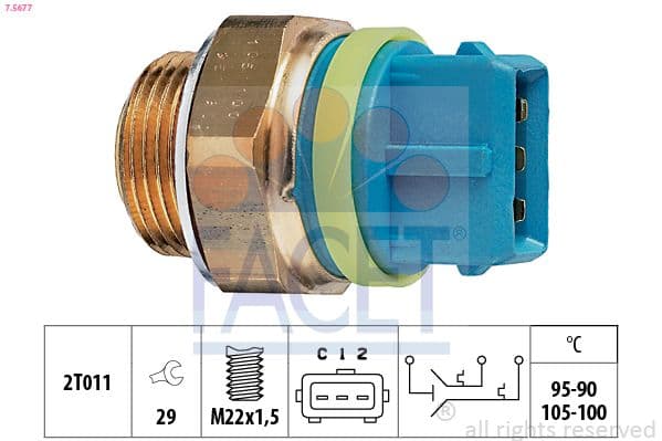 Comutator temperatura, ventilator radiator FACET 7.5677