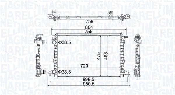 Radiator, racire motor MAGNETI MARELLI 350213208900