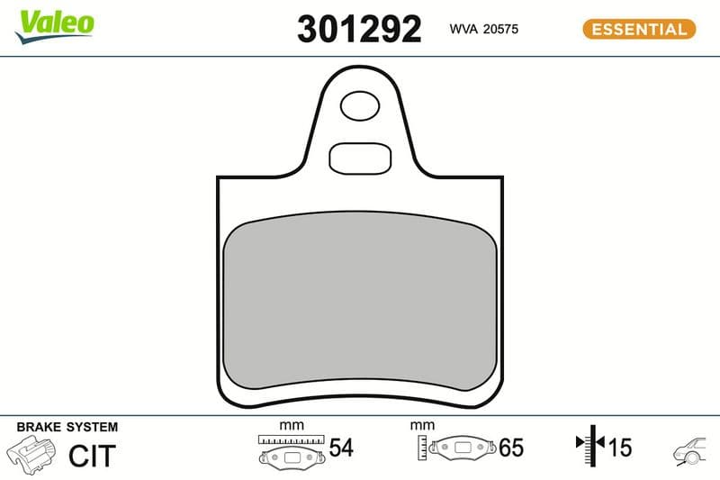 set placute frana,frana disc VALEO ESSENTIAL 301292