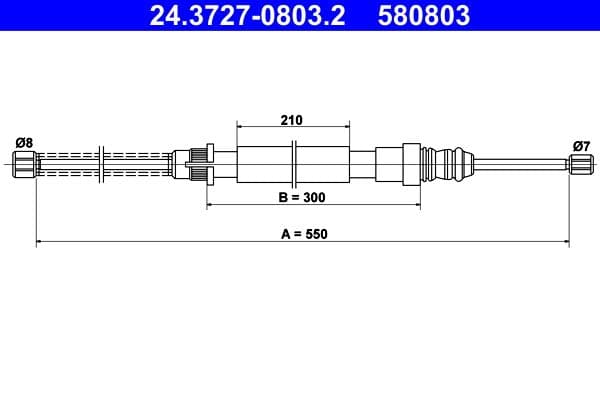 Cablu, frana de parcare ATE 24.3727-0803.2