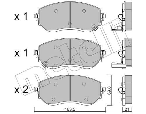 set placute frana,frana disc METELLI 22-1191-0