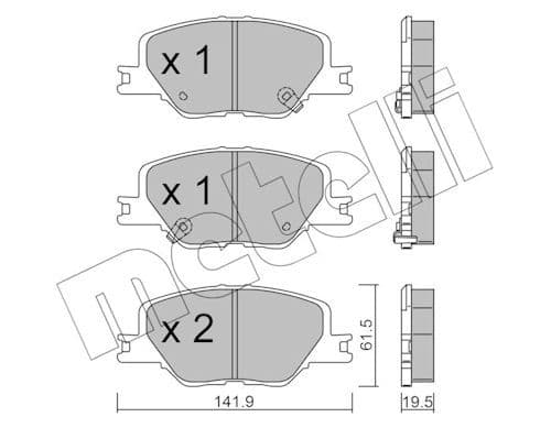 set placute frana,frana disc METELLI 22-1177-0
