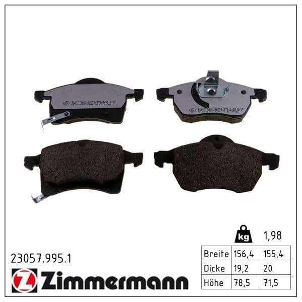 set placute frana,frana disc ZIMMERMANN rd:z 23057.995.1