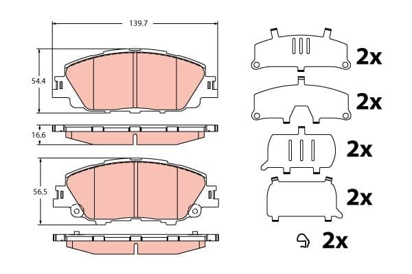 set placute frana,frana disc TRW GDB2394