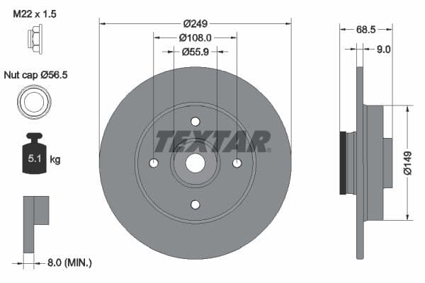 Disc frana TEXTAR PRO 92133303