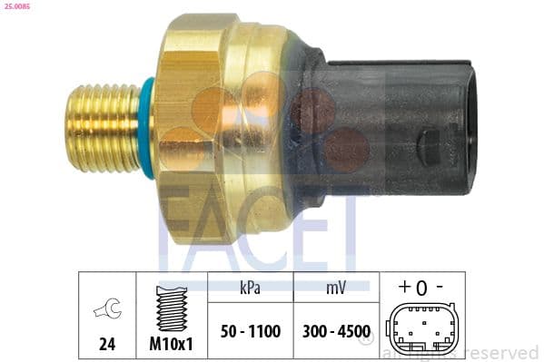 Senzor, presiune combustibil FACET OE Equivalent 25.0085