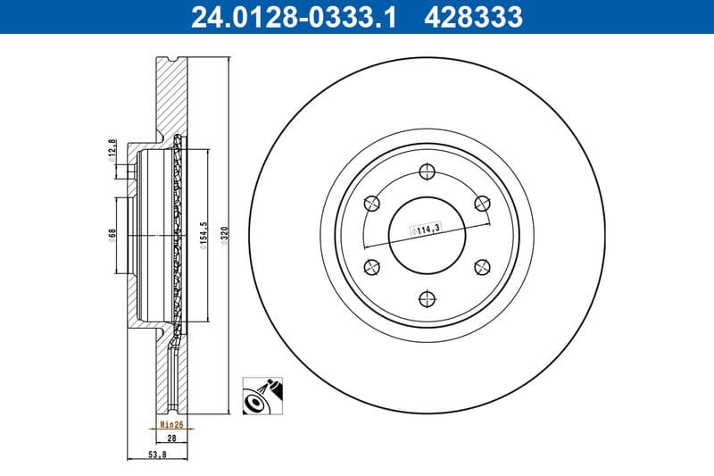 Disc frana ATE 24.0128-0333.1