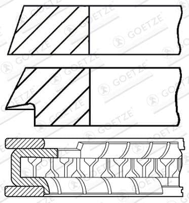 Set segmenti piston GOETZE ENGINE 08-101200-00