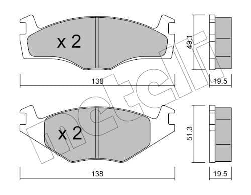 set placute frana,frana disc METELLI 22-0045-1