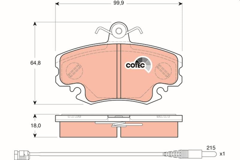 set placute frana,frana disc TRW COTEC GDB1465