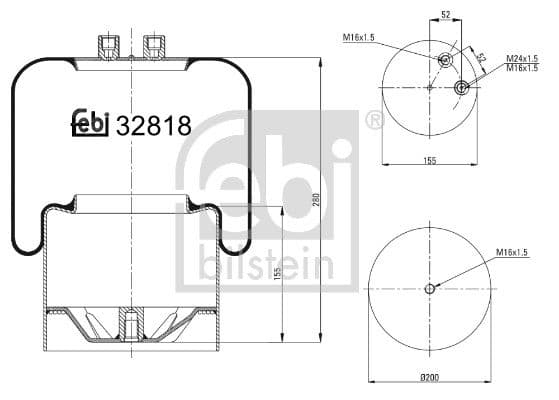 Burduf, suspensie pneumatica FEBI BILSTEIN 32818