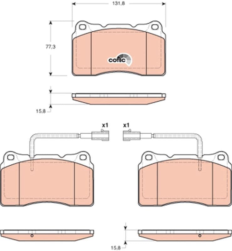 set placute frana,frana disc TRW COTEC GDB1648