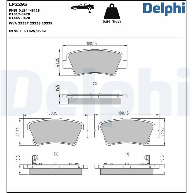 set placute frana,frana disc DELPHI LP2295