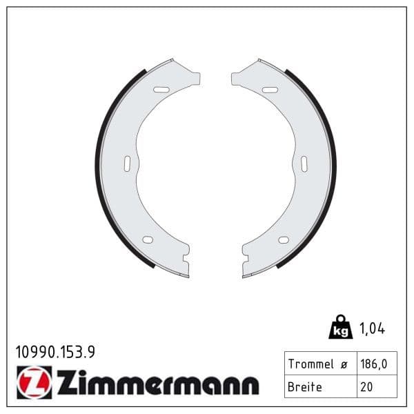 Set saboti frana, frana de mana ZIMMERMANN 10990.153.9
