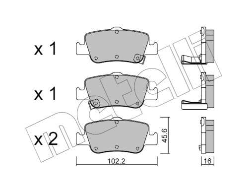 set placute frana,frana disc METELLI 22-0796-0