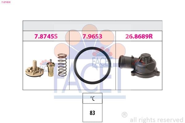 termostat,lichid racire FACET Made in Italy - OE Equivalent 7.8745K