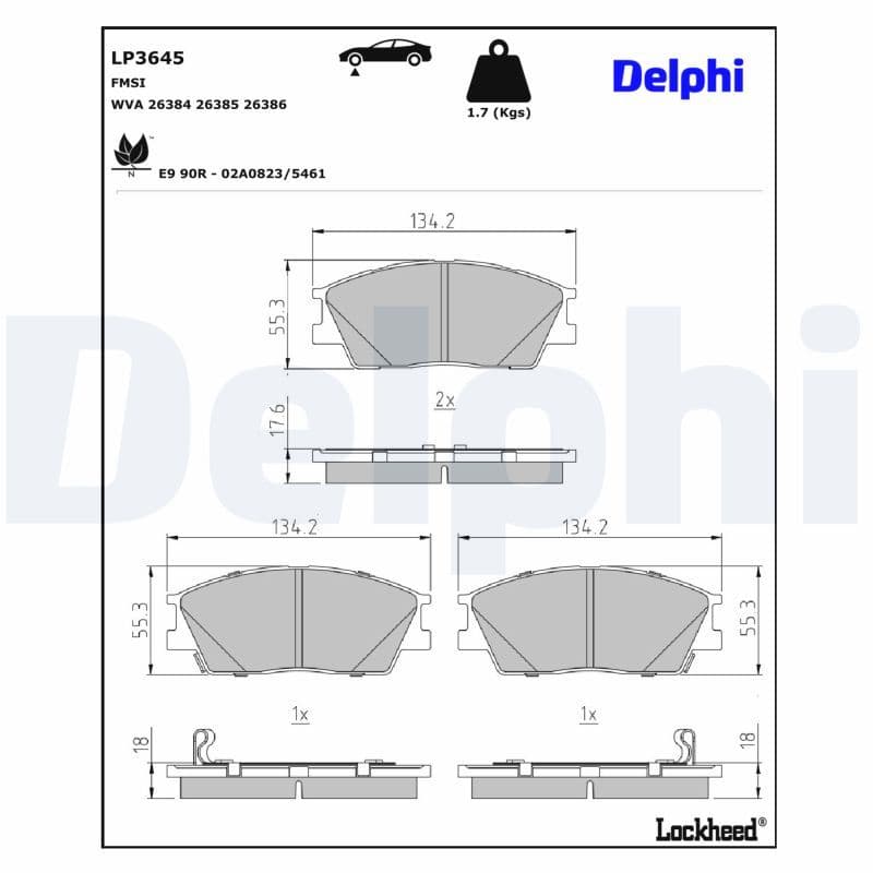 set placute frana,frana disc DELPHI LP3645