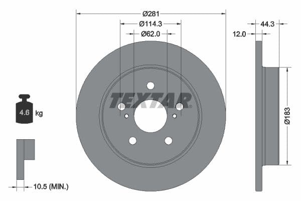 Disc frana TEXTAR PRO 92301403