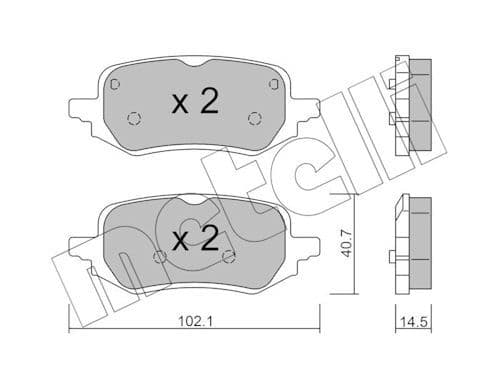 set placute frana,frana disc METELLI 22-1248-0