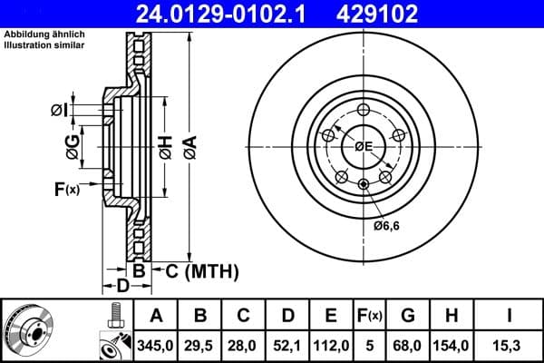 Disc frana ATE 24.0129-0102.1
