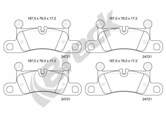 set placute frana,frana disc BRECK 24721 00 553 00