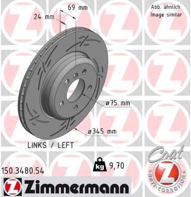 Disc frana ZIMMERMANN BLACK Z 150.3480.54