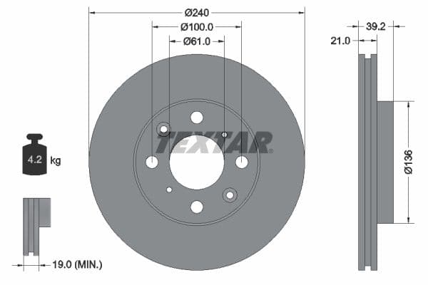 Disc frana TEXTAR 92110300