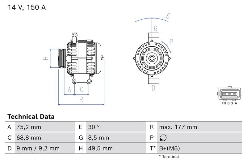 Generator / Alternator BOSCH 0 986 086 440