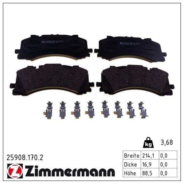 set placute frana,frana disc ZIMMERMANN 25908.170.2