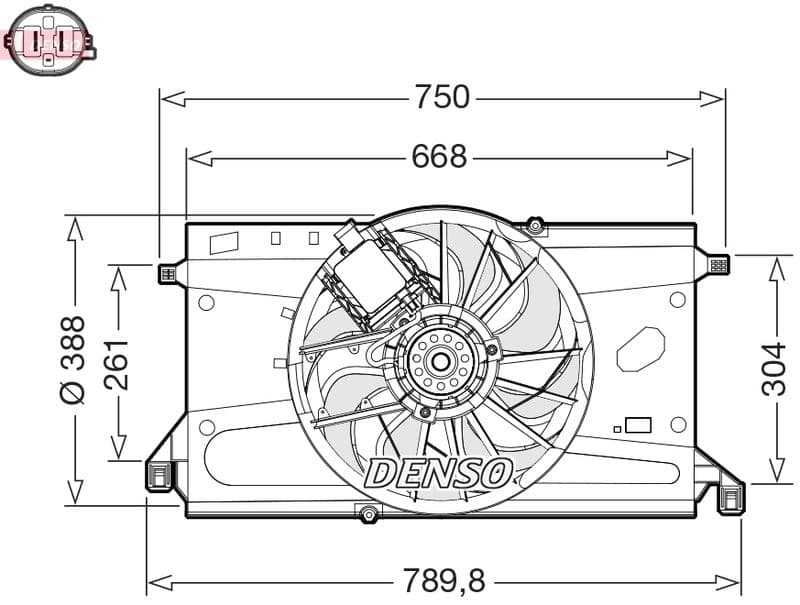 Ventilator, radiator DENSO DER10011