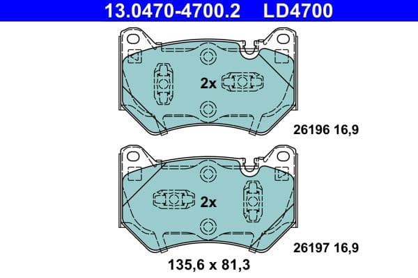 set placute frana,frana disc ATE Ceramic 13.0470-4700.2