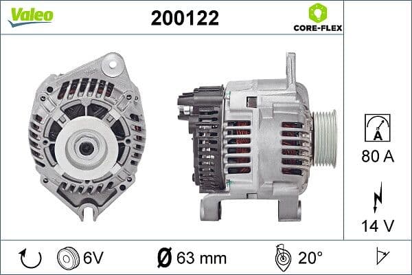 Generator / Alternator VALEO CORE-FLEX 200122