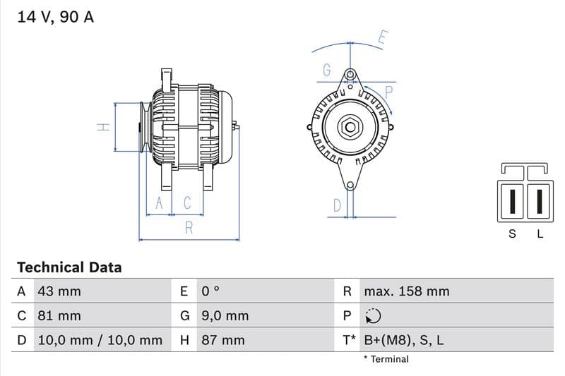 Generator / Alternator BOSCH 0 986 080 430