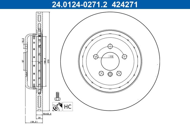 Disc frana ATE 24.0124-0271.2