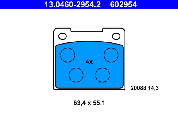 set placute frana,frana disc ATE 13.0460-2954.2