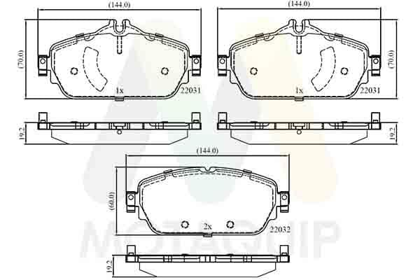 set placute frana,frana disc MOTAQUIP LVXL1884