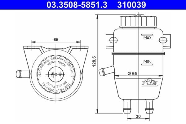 Vas de expansiune, lichid frana ATE 03.3508-5851.3